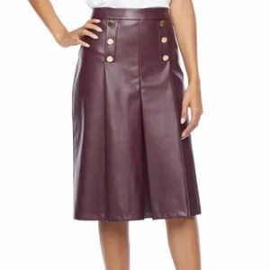 [Plus Size] Liz Claiborne Women Wine Tasting Faux Leather A-line Skirt size 18W